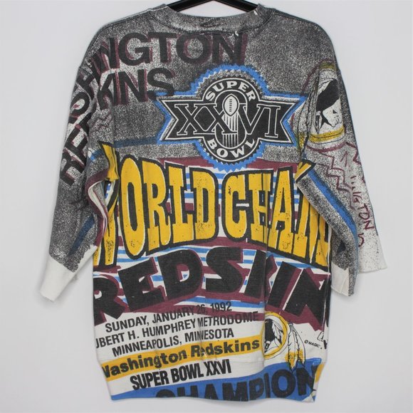 VTG 1992 Redskins 90's Spell Out Sweater M430 - Picture 3 of 3